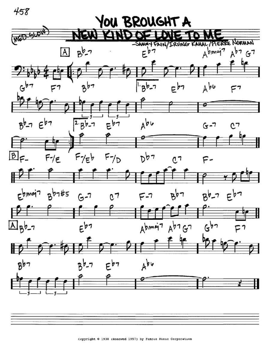 You Brought A New Kind Of Love To Me Piano scores gallery preview page 1