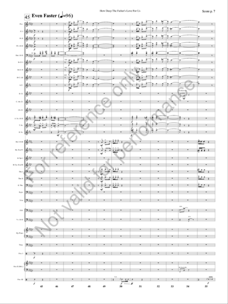 How Deep The Father's Love For Us Concert Band scores gallery preview page 10