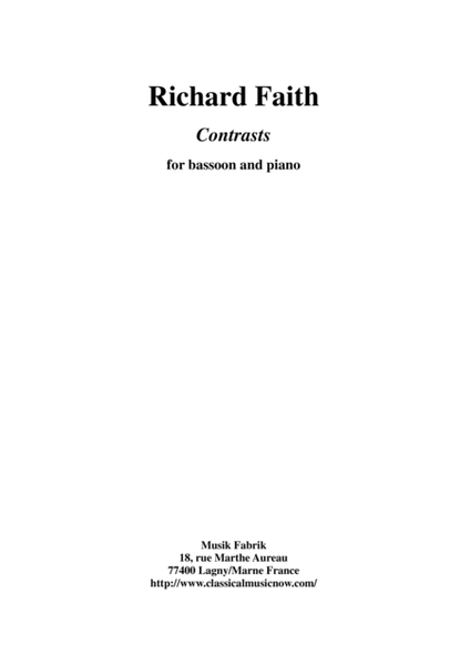 Richard Faith: Contrasts for bassoon and piano