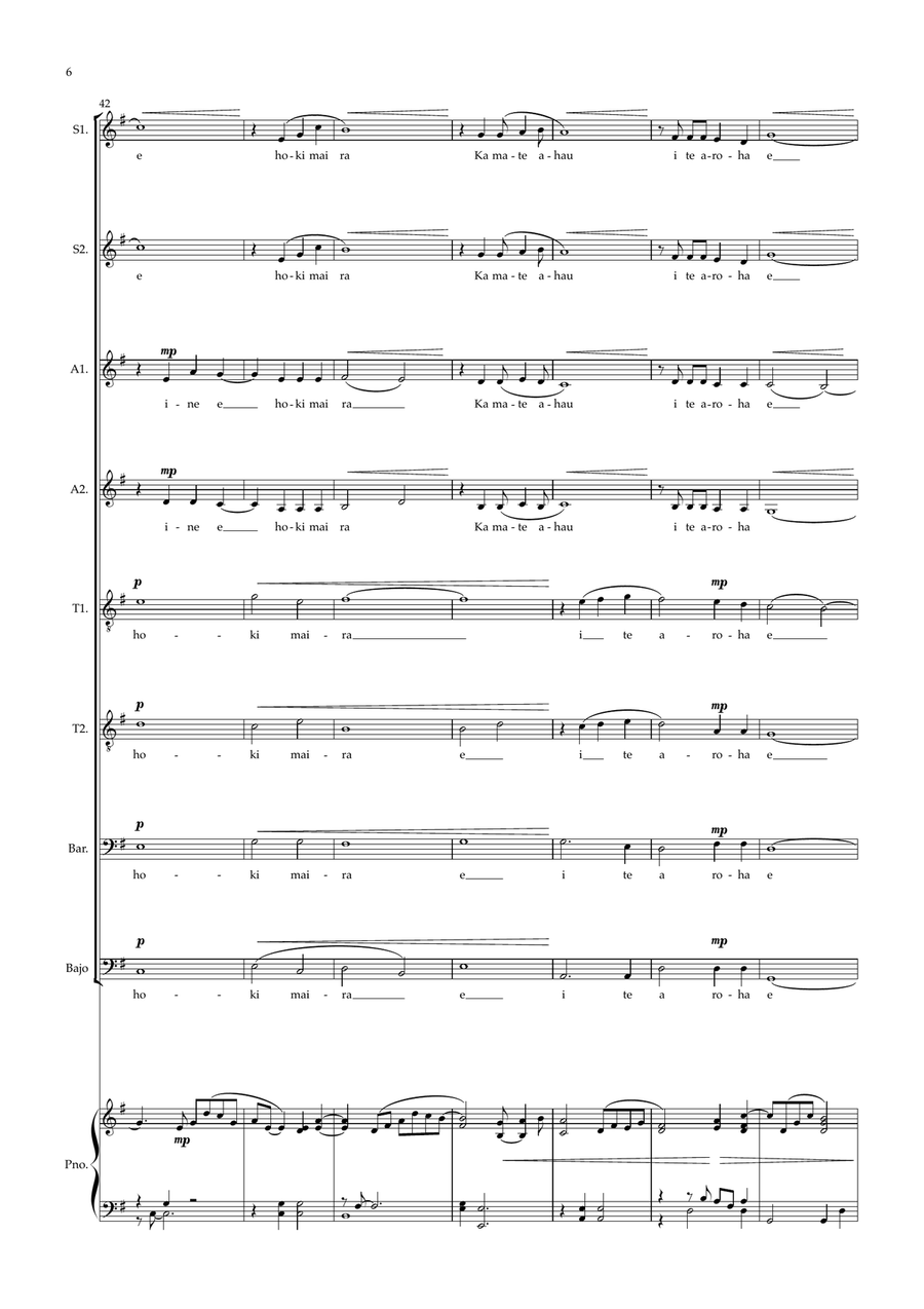 Pokare Kare ana Pokare Kare ana Choir scores gallery preview page 6
