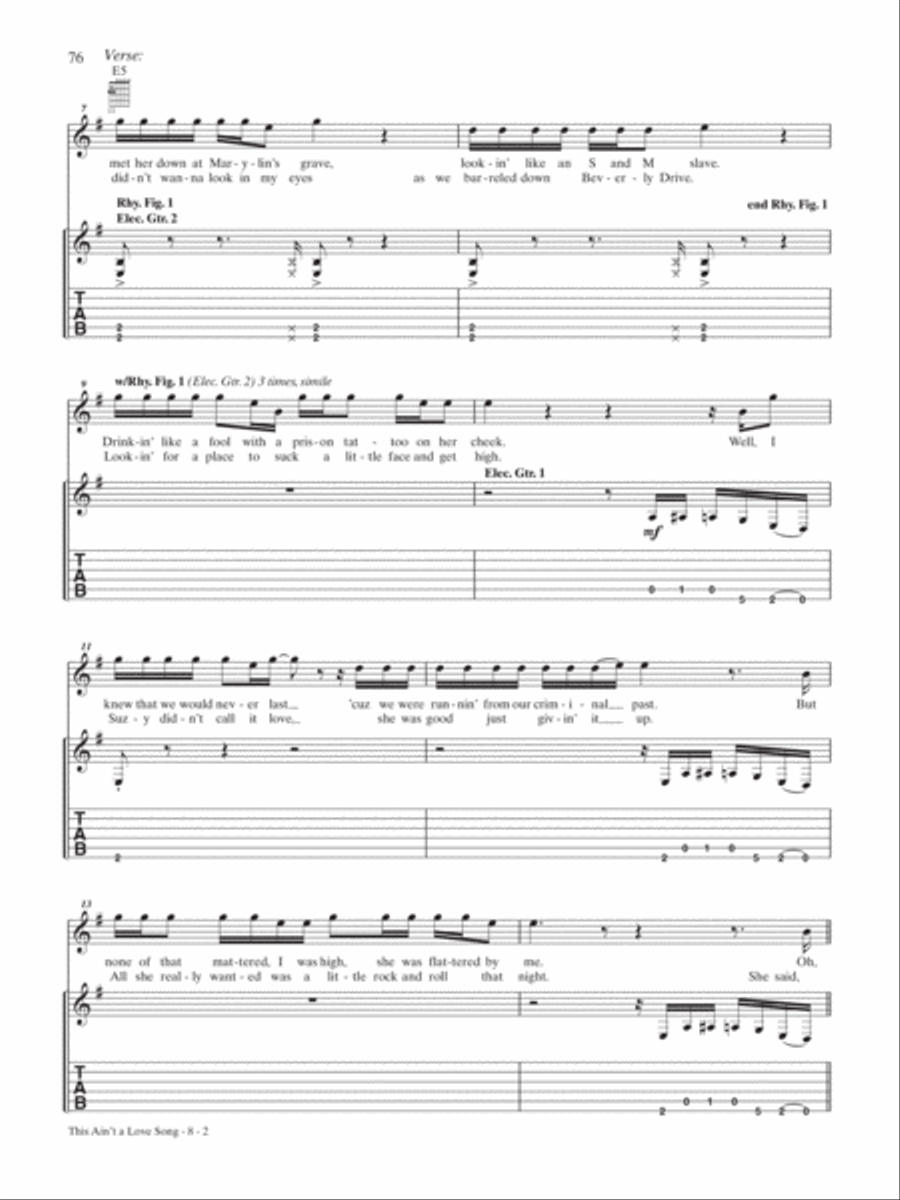 This Ain't a Love Song Guitar Tablature scores gallery preview page 2