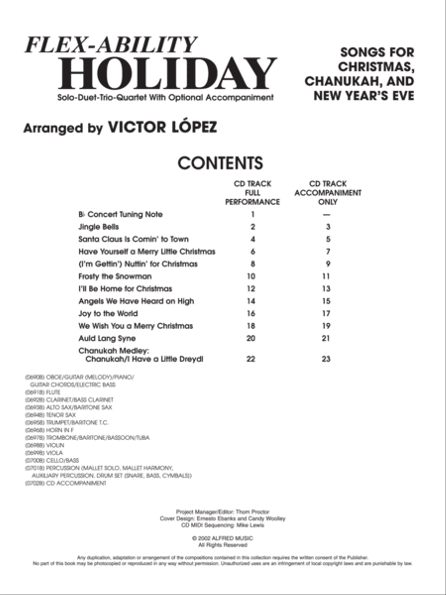 Flex-Ability Holiday -- Solo-Duet-Trio-Quartet with Optional Accompaniment