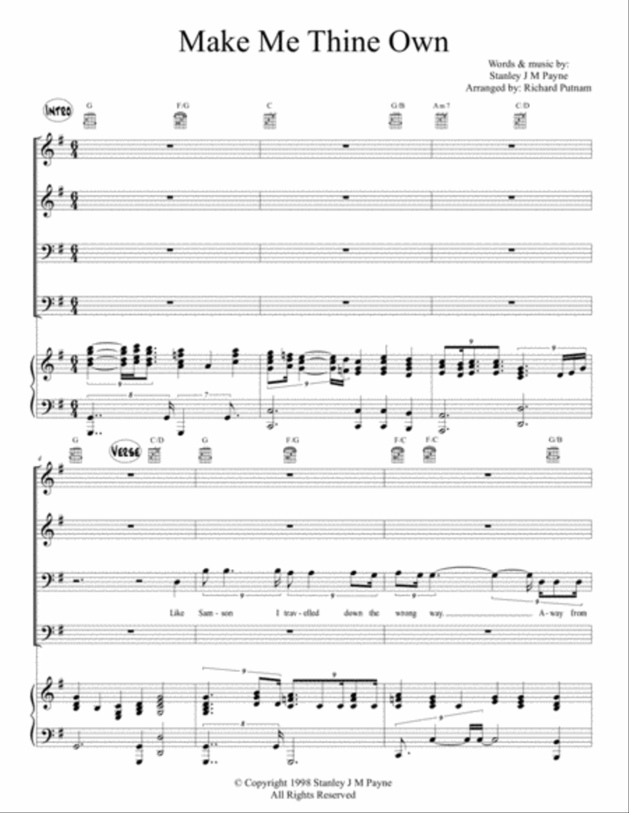 Make Me Thine Own Concert Band scores gallery preview page 1