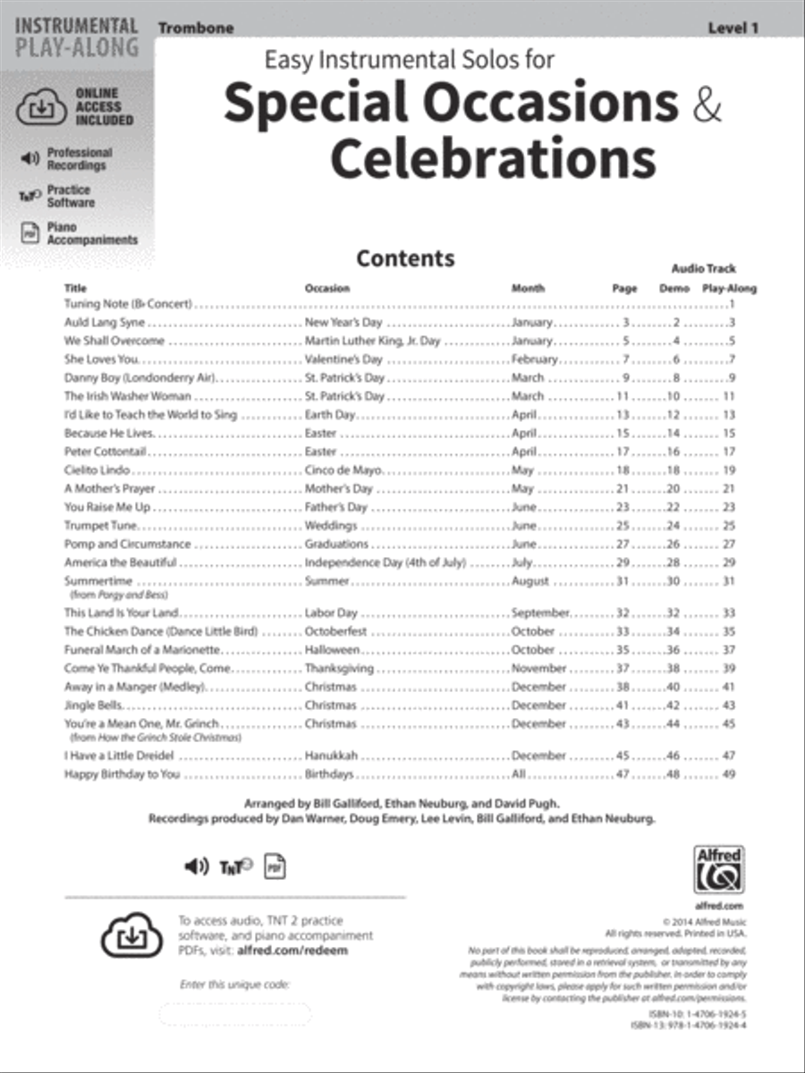 Easy Instrumental Solos For Special Occasions & Celebrations Trombone scores gallery preview page 2