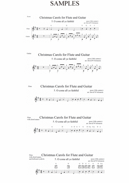 Christmas Carols for flute and guitar No 5 O come all ye faithful (Adeste Fideles) image number null