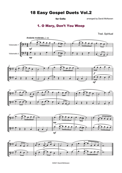 18 Easy Gospel Duets Vol.2 for Cello