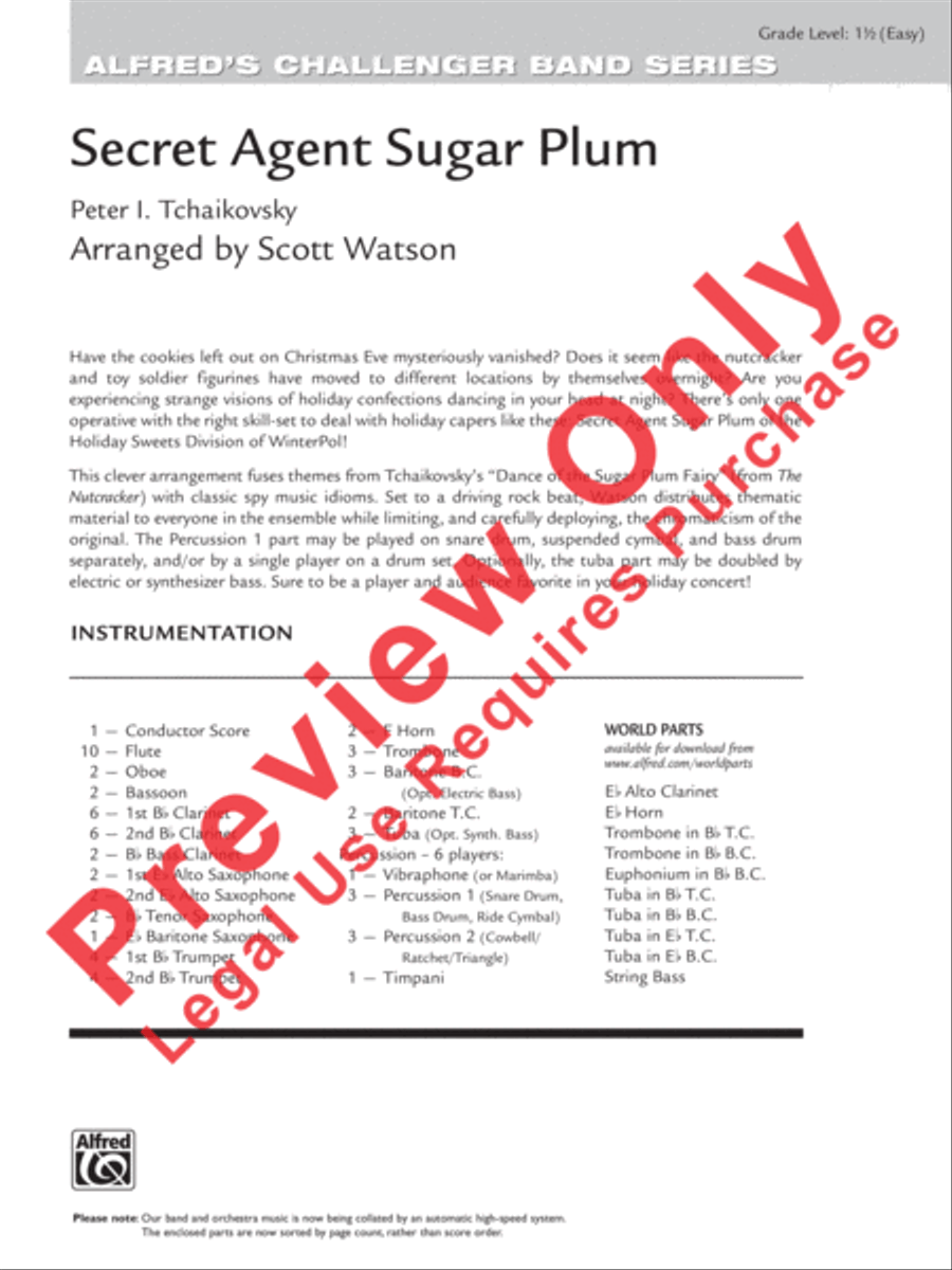 Secret Agent Sugar Plum Concert Band scores gallery preview page 2