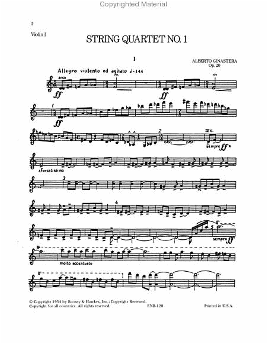 String Quartet No. 1, Op. 20 String Quartet scores gallery preview page 2