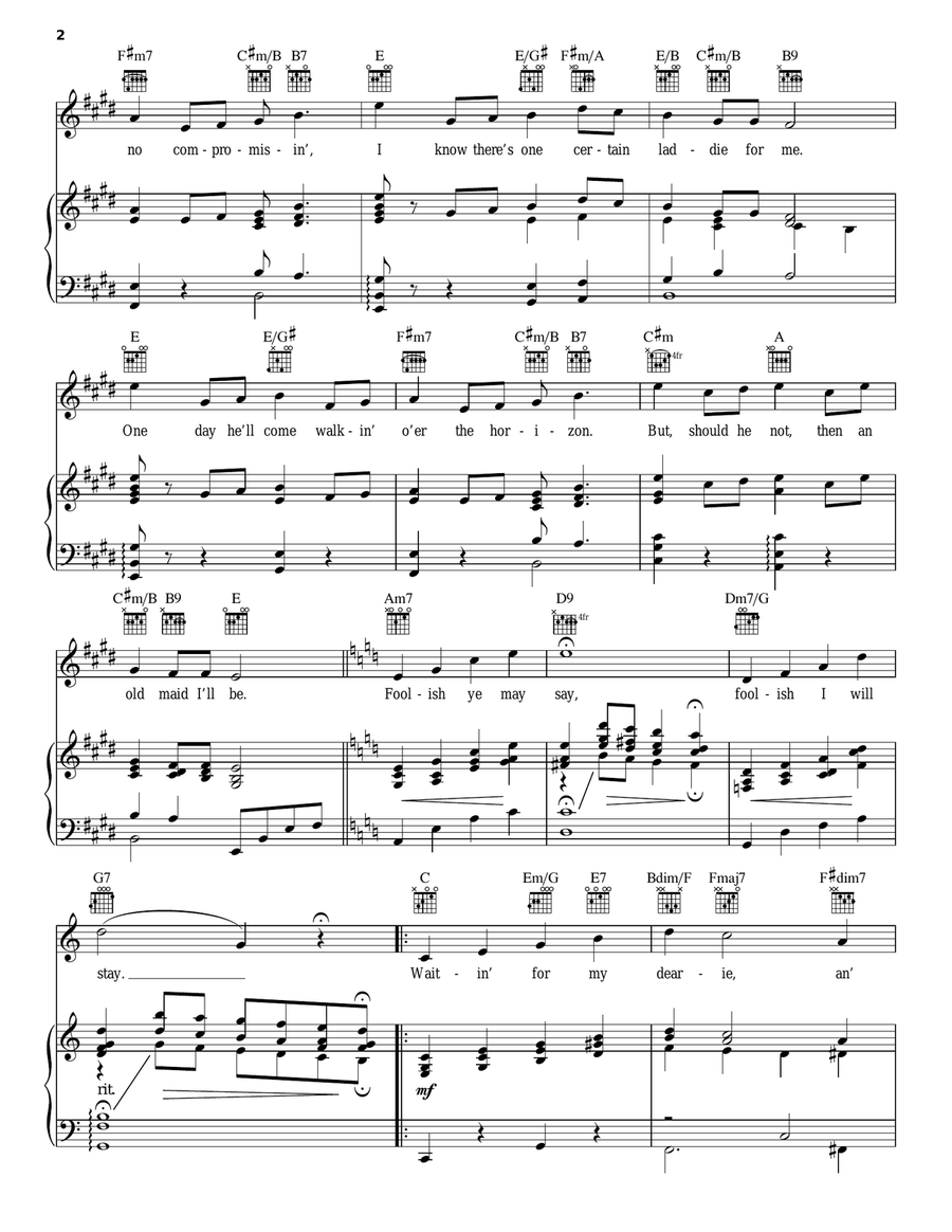 Waitin' For My Dearie Piano, Vocal, Guitar scores gallery preview page 2