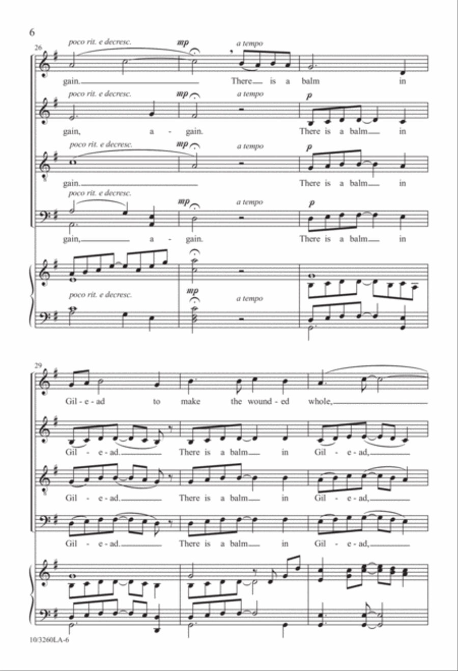 There Is a Balm in Gilead 4-Part scores gallery preview page 6