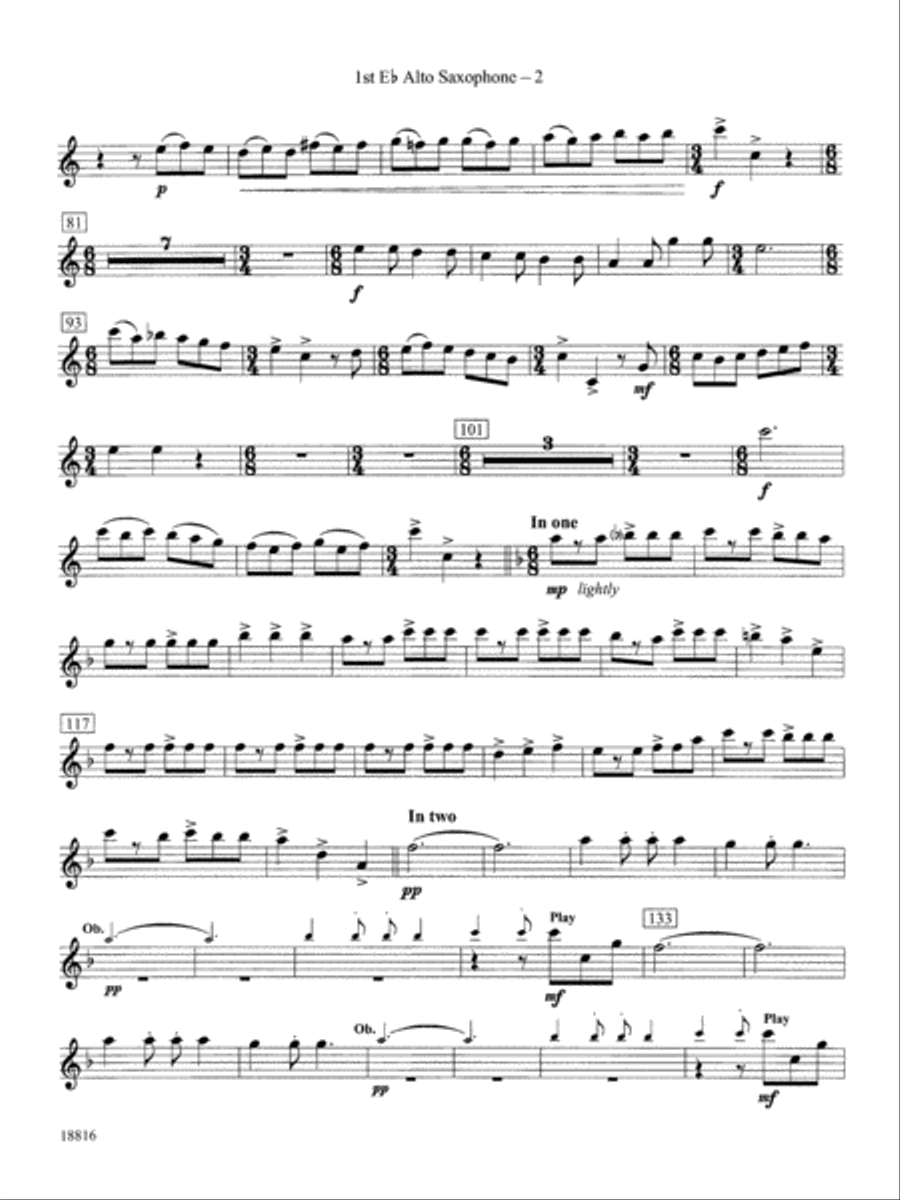 Canarios Fantasia: E-flat Alto Saxophone Concert Band scores gallery preview page 2