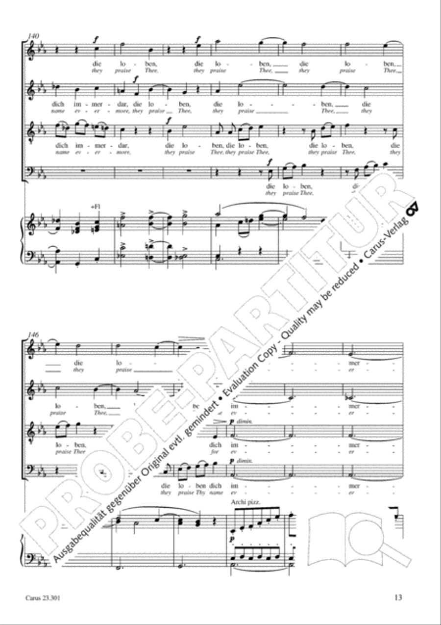 How beautiful is thy dwelling place (Wie lieblich sind deine Wohnungen) 4-Part scores gallery preview page 14