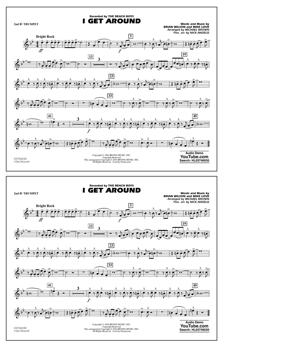 I Get Around - 2nd Bb Trumpet Marching Band scores gallery preview page 1