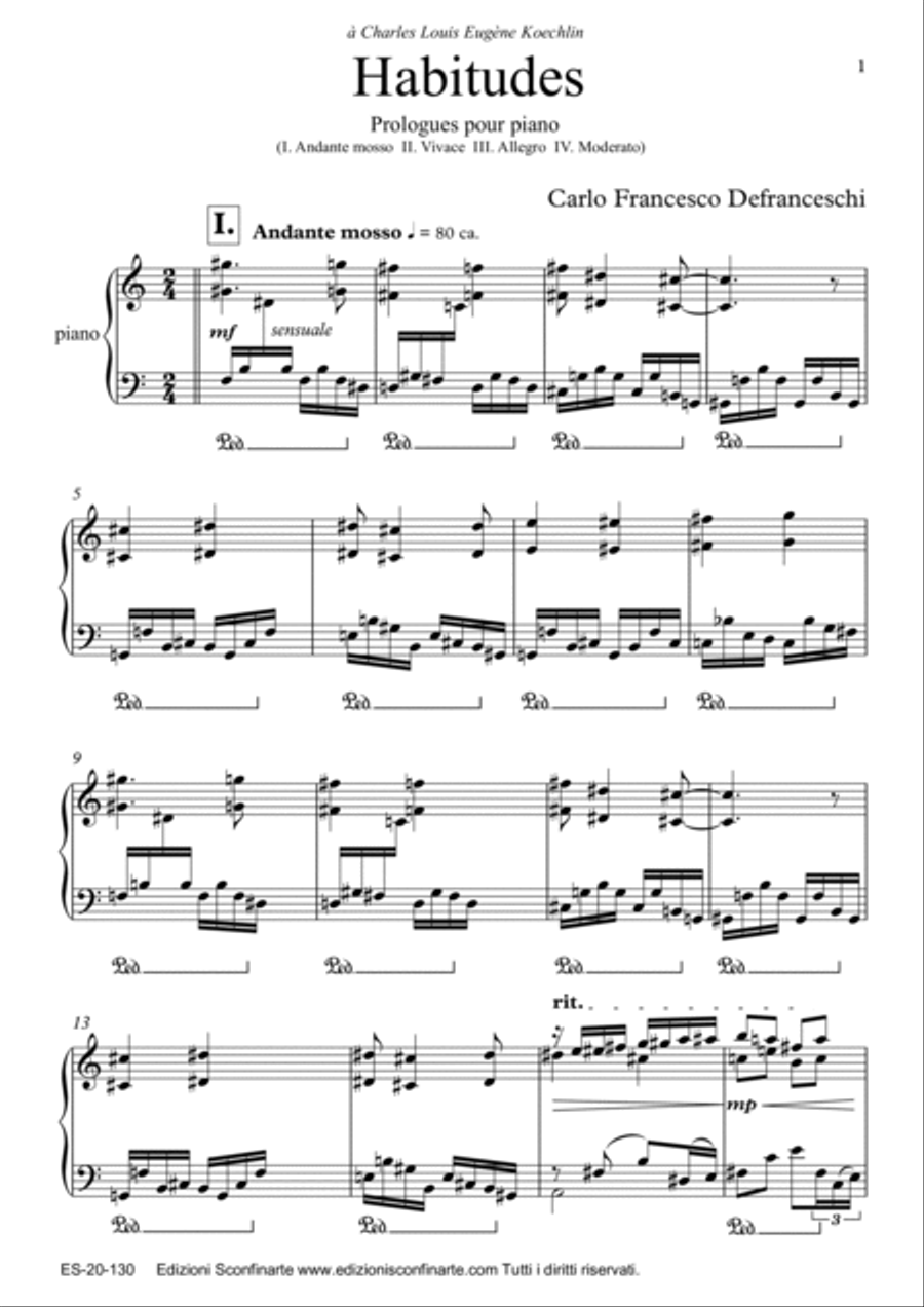 Carlo F. Defranceschi: HABITUDES (ES-20-130) Piano Solo scores gallery preview page 3