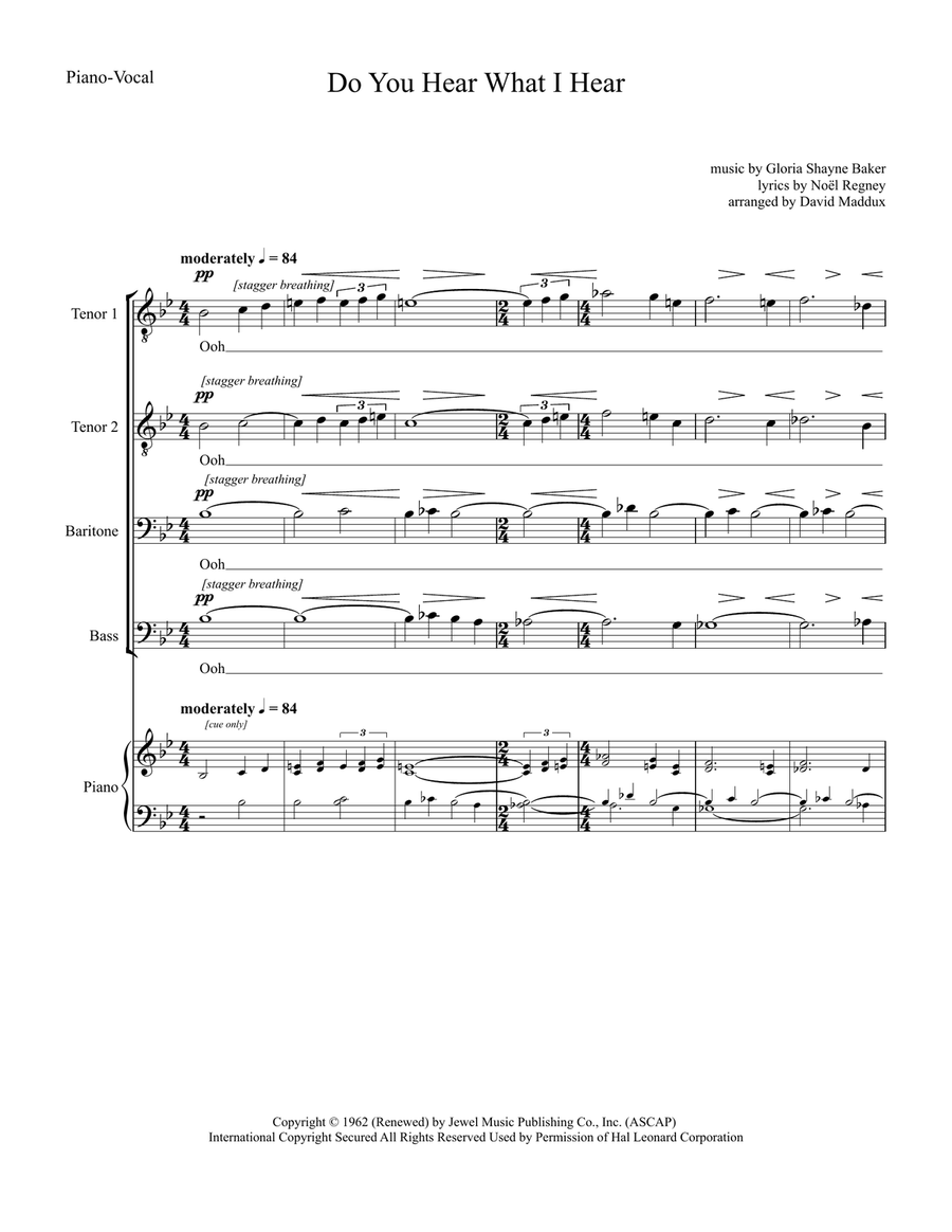 Do You Hear What I Hear Do You Hear What I Hear TTBB scores gallery preview page 1