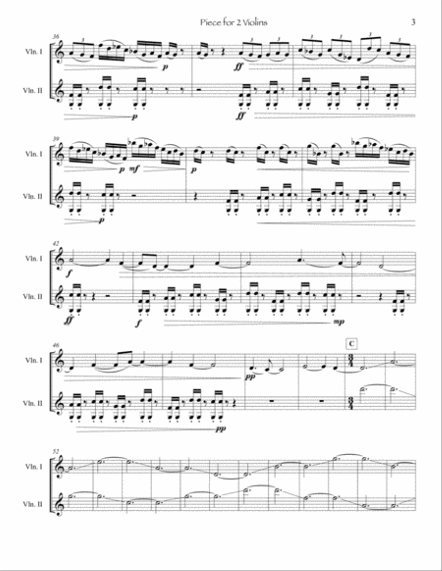 Piece for 2 Violins String Duet scores gallery preview page 4