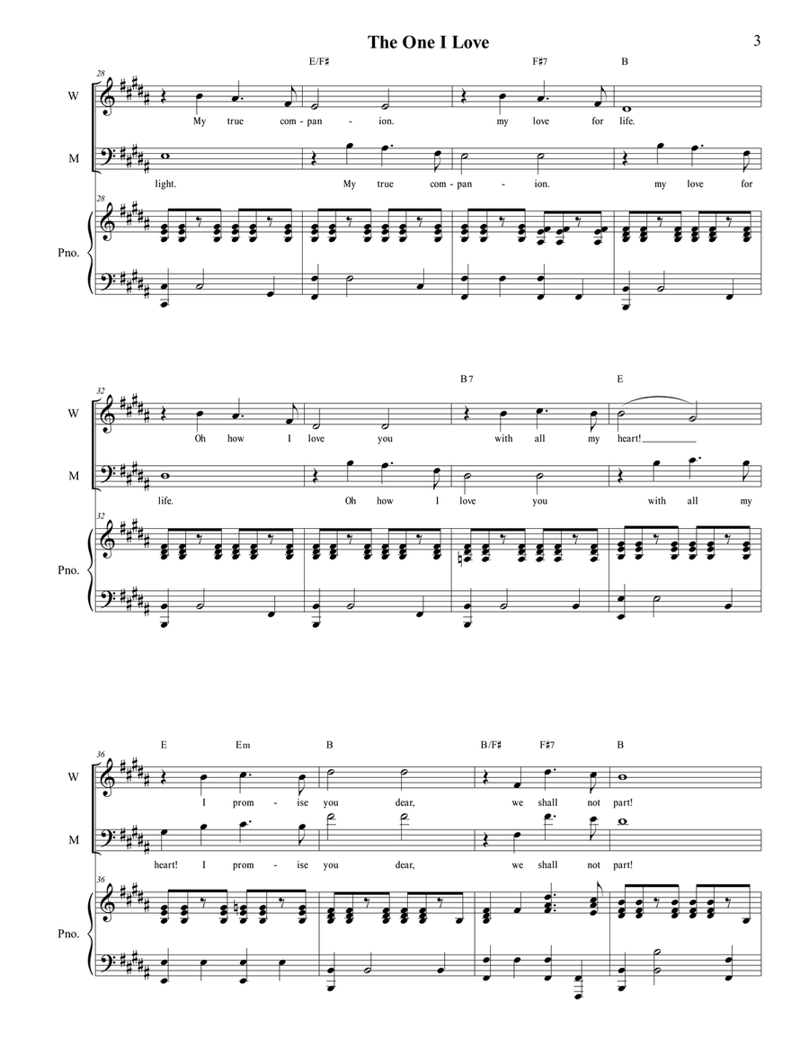The One I Love - Vocal Duet for Man and Woman Vocal Duet scores gallery preview page 5