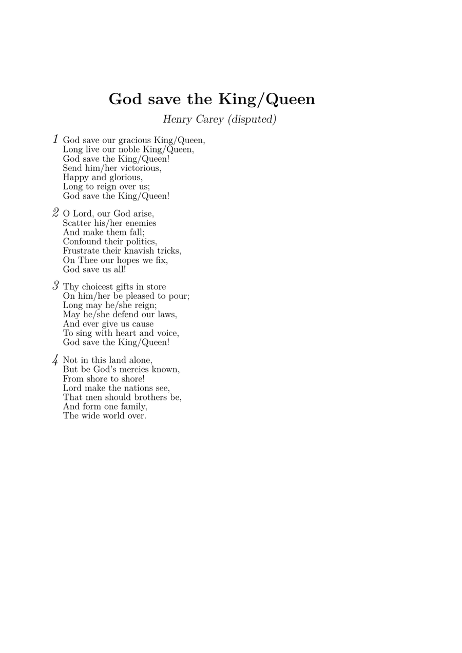 God save the King (God save the Queen; British national anthem; easy piano version) Easy Piano scores gallery preview page 4
