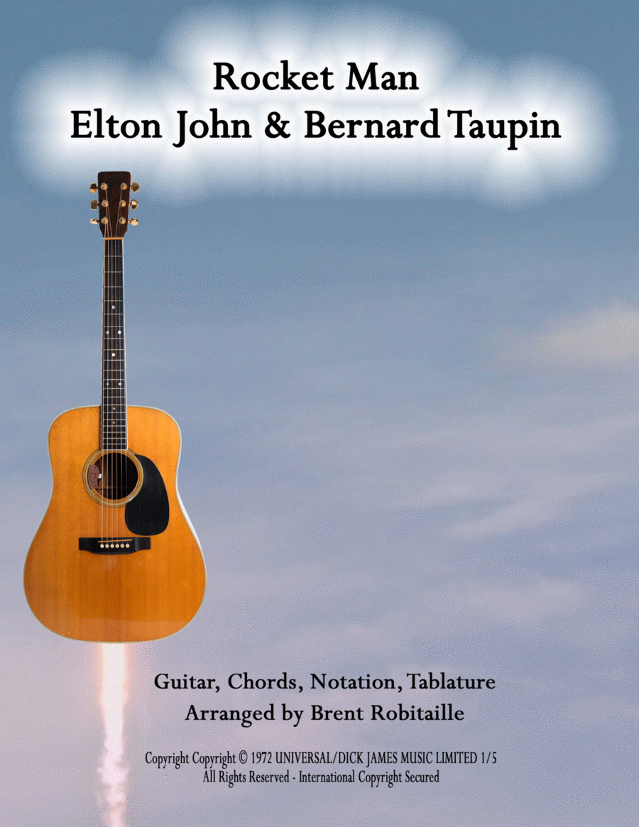 Rocket Man (i Think It's Gonna Be A Long Long Time) Guitar Tablature scores gallery preview page 1