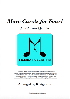 Book cover for More Carols for Four! - Clarinet Quartet