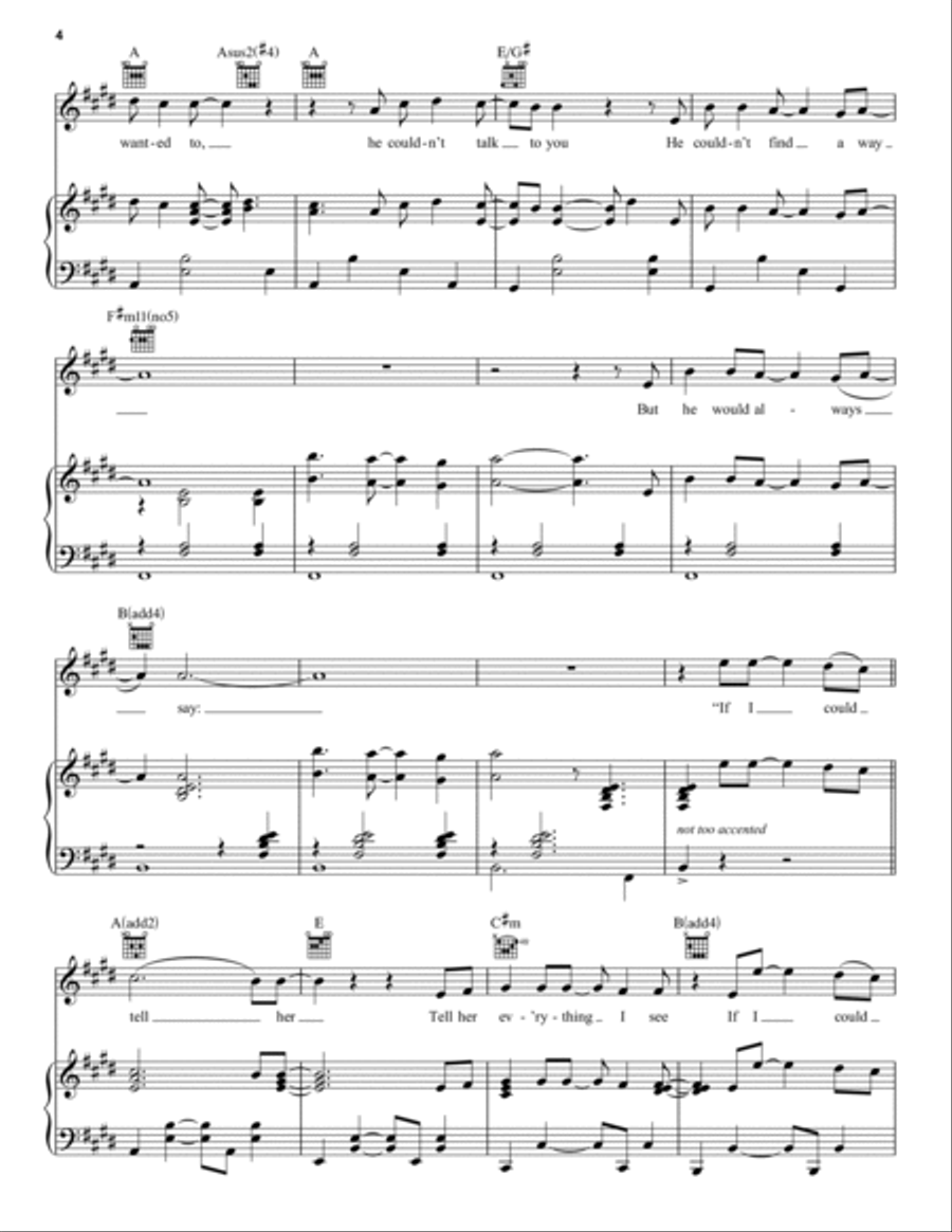 If I Could Tell Her (from Dear Evan Hansen) Piano, Vocal, Guitar scores gallery preview page 4