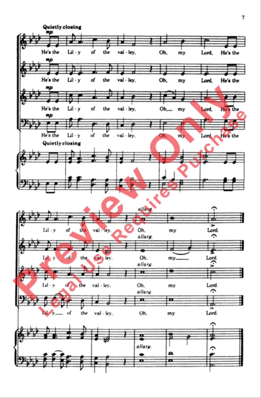 The Lily of the Valley 4-Part scores gallery preview page 7