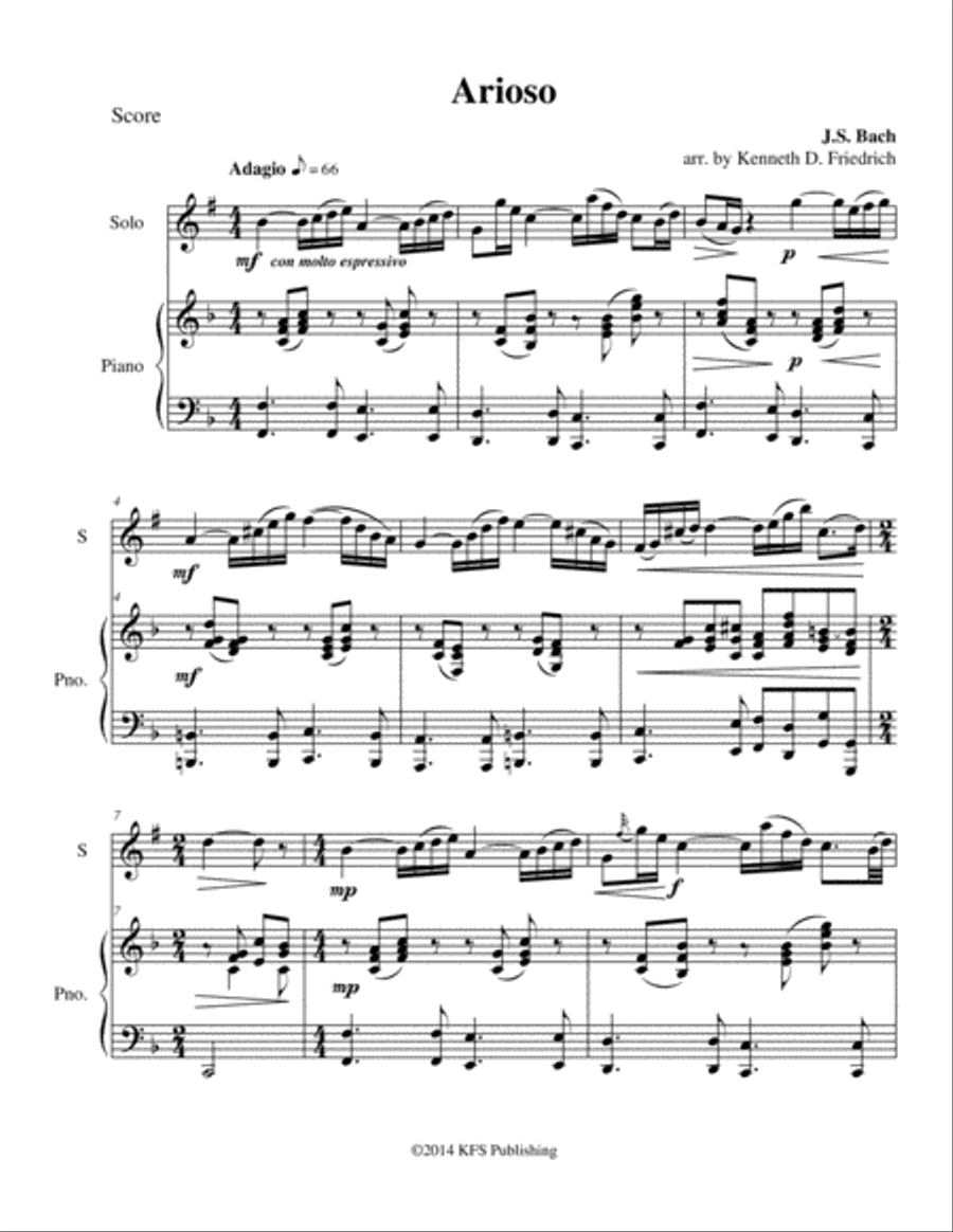 Arioso Bass Clarinet scores gallery preview page 1