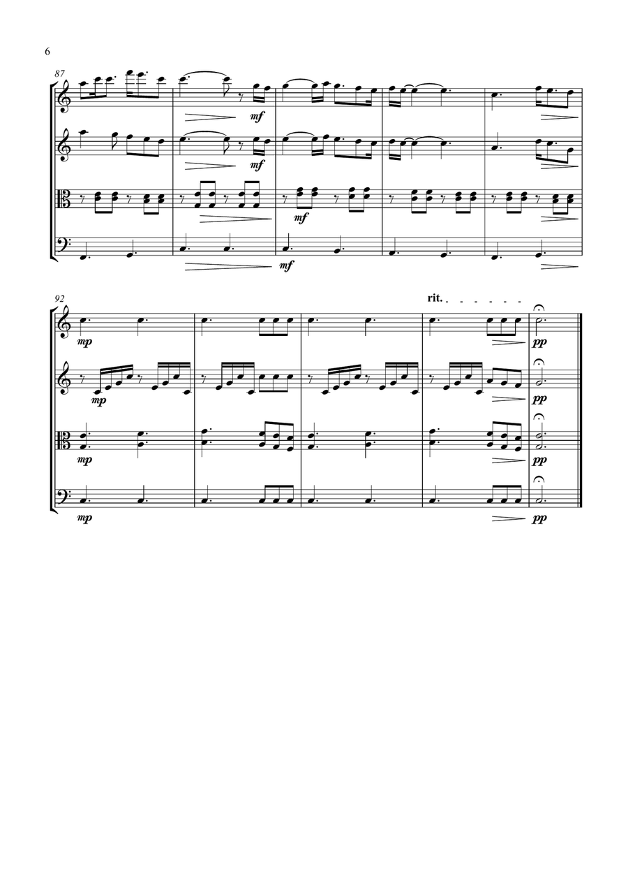 Piano Man Piano Man String Quartet scores gallery preview page 6