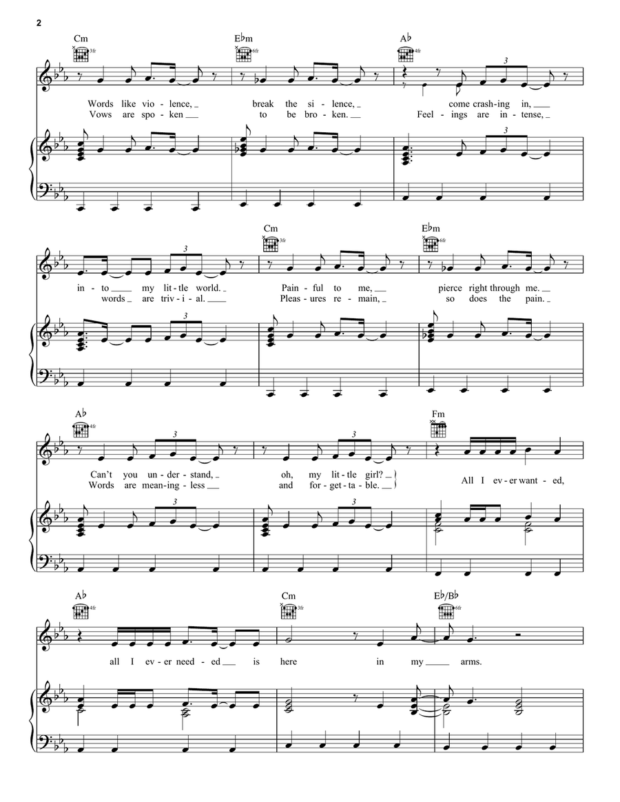 Enjoy The Silence Piano, Vocal, Guitar scores gallery preview page 2