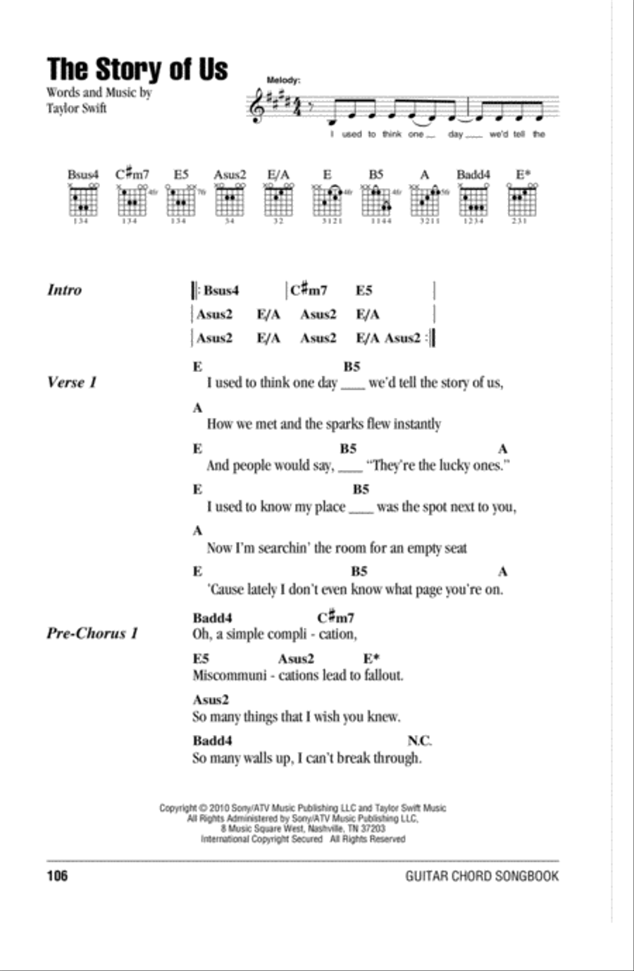 The Story Of Us Acoustic Guitar scores gallery preview page 1