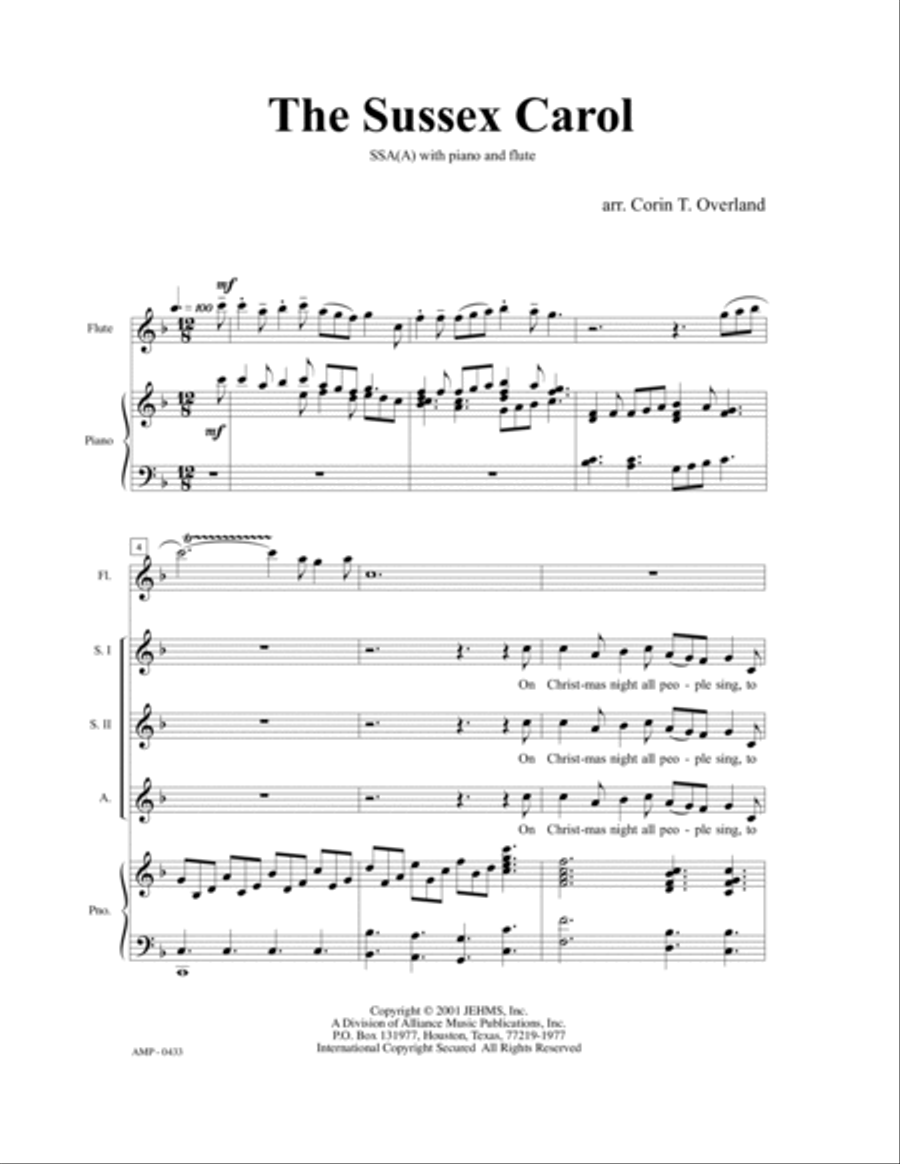 The Sussex Carol SSA scores gallery preview page 5