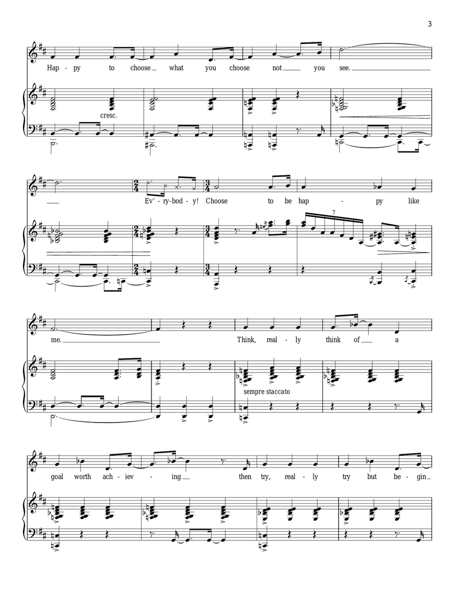 Choose To Be Happy Choose To Be Happy Piano, Vocal scores gallery preview page 3