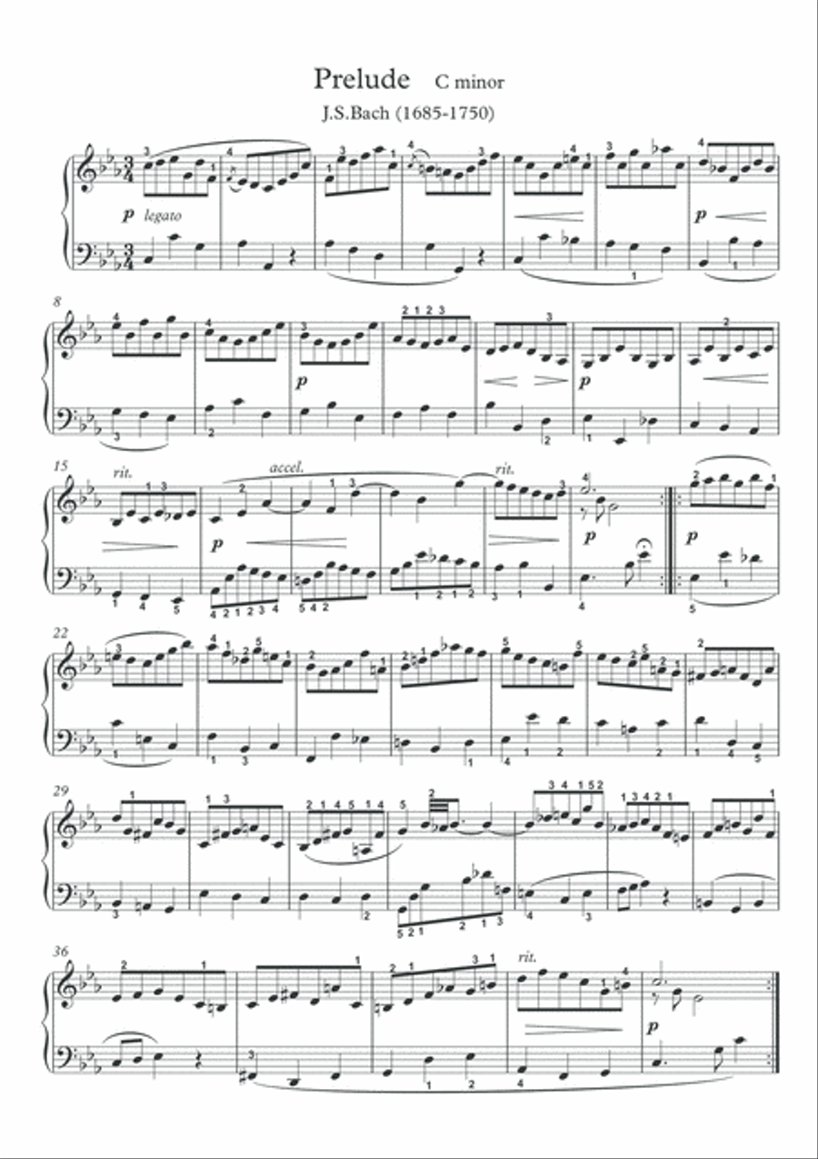 Little Preludes for piano solo by J.S.Bach pdf mp3 Piano Solo scores gallery preview page 2