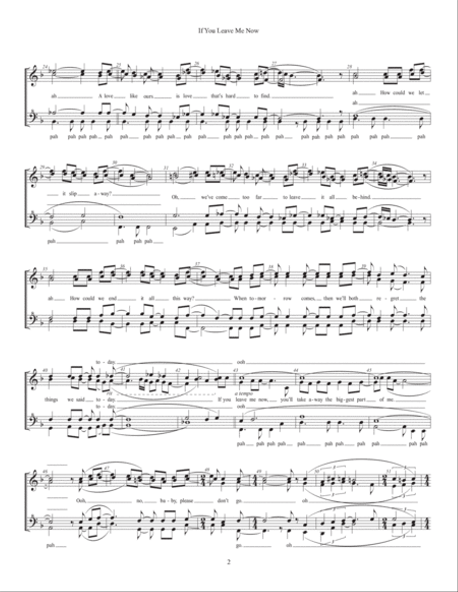 If You Leave Me Now SSAA scores gallery preview page 2