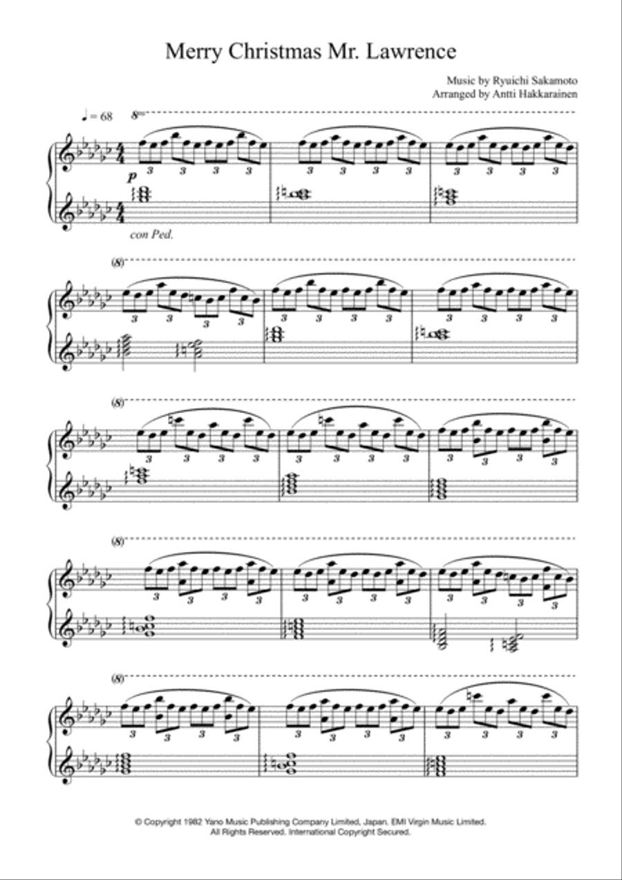 Merry Christmas, Mr. Lawrence Piano Solo scores gallery preview page 2