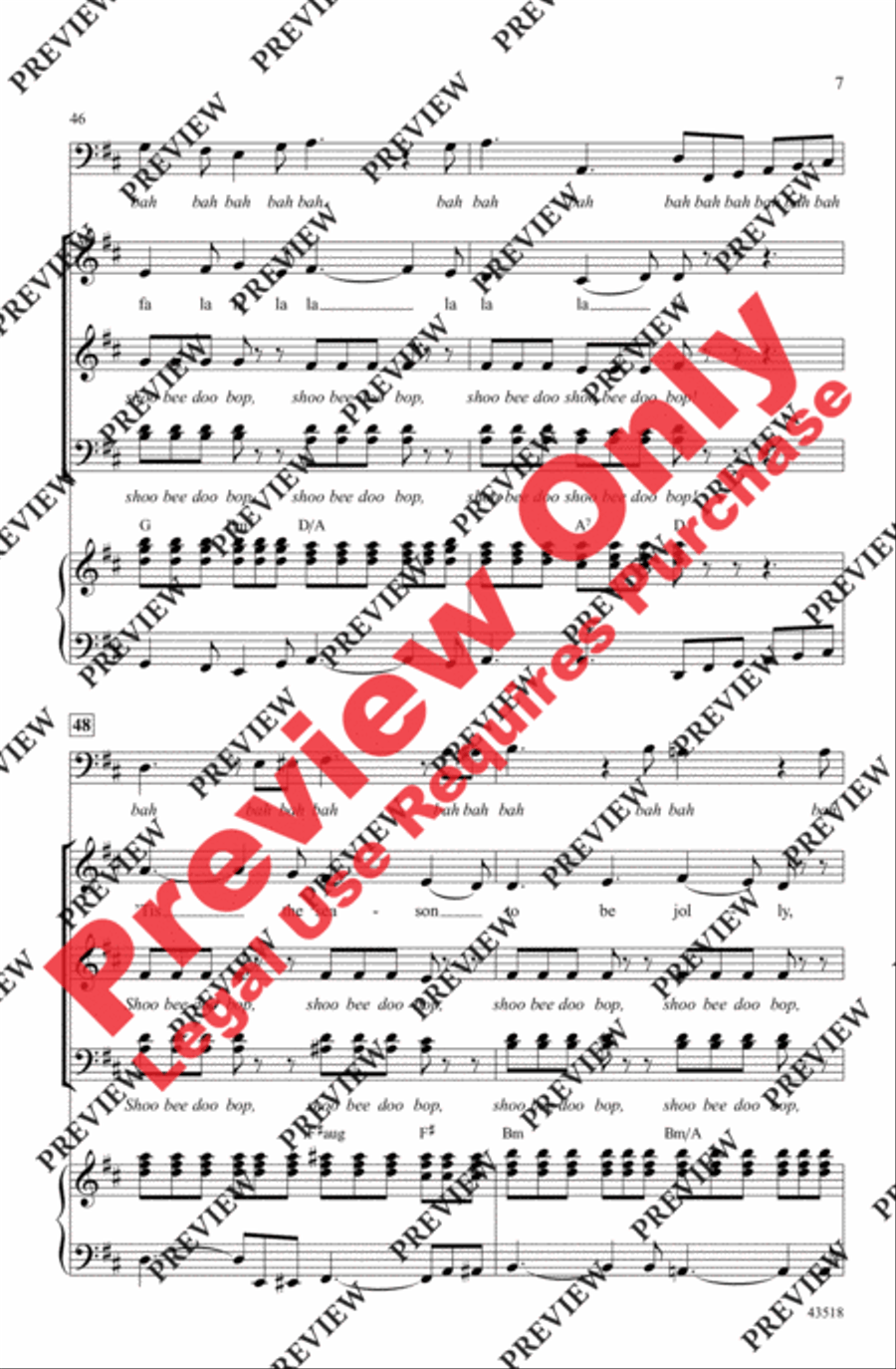 Five Favorite Holiday Songs 4-Part scores gallery preview page 7