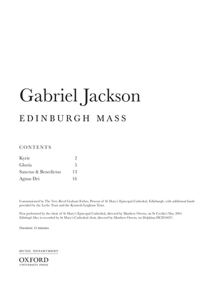 Book cover for Edinburgh Mass