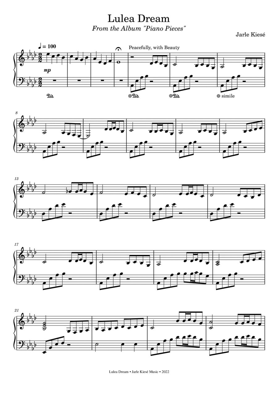 Lulea Dream Lulea Dream Piano Solo scores gallery preview page 1