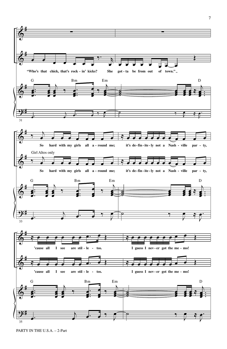 Party In The USA (arr. Roger Emerson) 2-Part scores gallery preview page 6