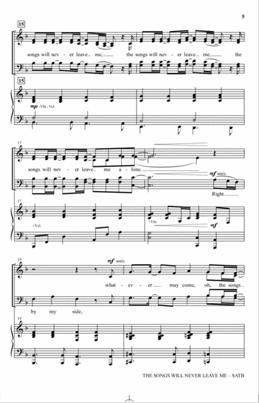 The Songs Will Never Leave Me 4-Part scores gallery preview page 3