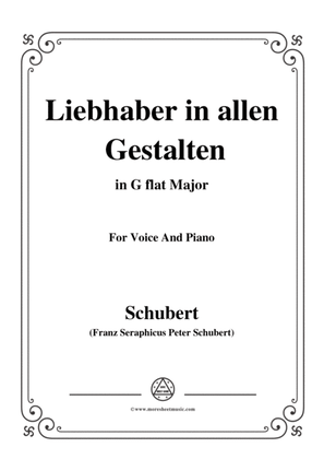 Book cover for Schubert-Liebhaber in allen Gestalten,in G flat Major,for Voice&Piano