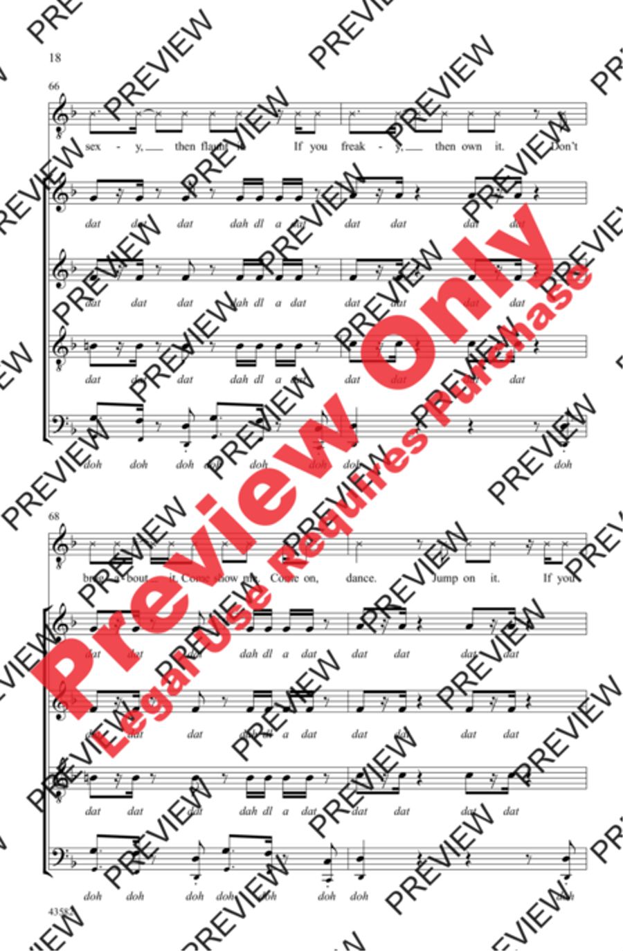 Uptown Funk 4-Part scores gallery preview page 18