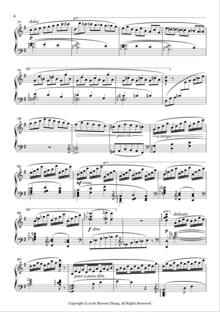 Variations on Chinese National Anthem Piano Solo scores gallery preview page 4