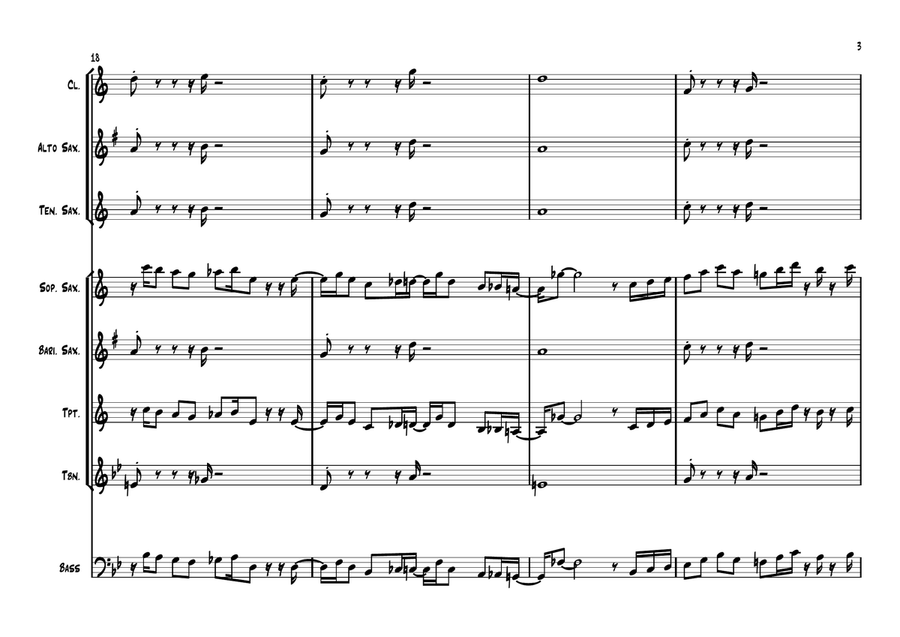 Gospel March - Monsters University Jazz Ensemble scores gallery preview page 3