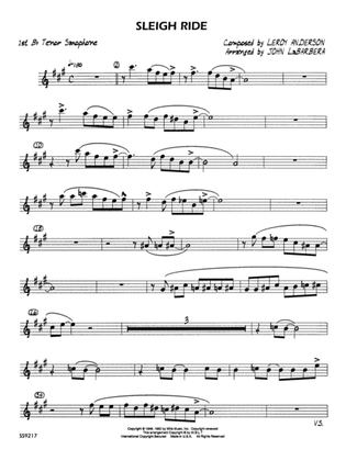 Sleigh Ride: B-flat Tenor Saxophone