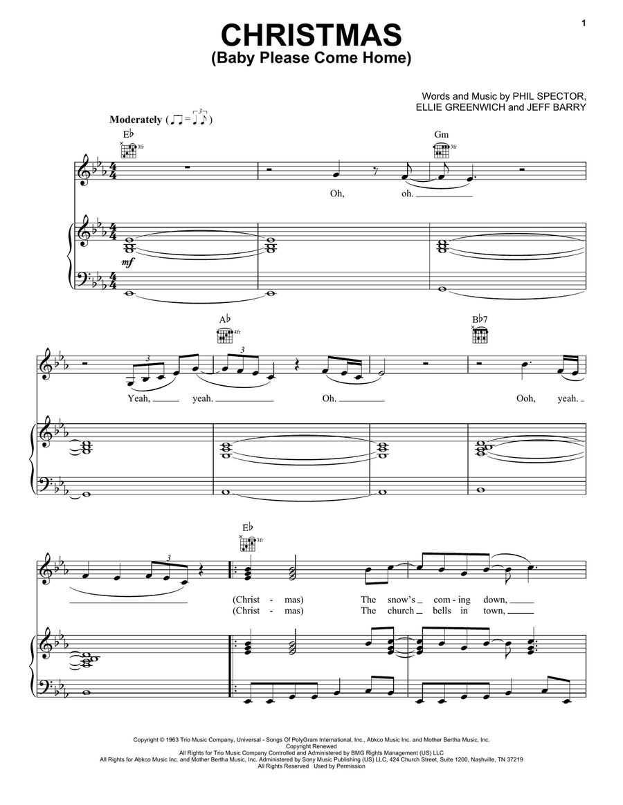 Christmas (Baby Please Come Home) Acoustic Guitar scores gallery preview page 1