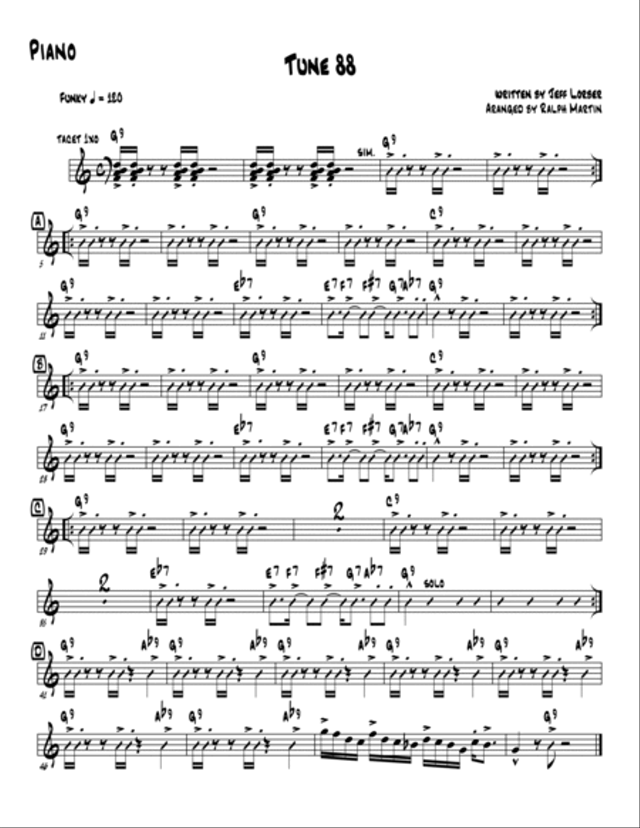 Tune 88 Tune 88 Jazz Ensemble scores gallery preview page 5