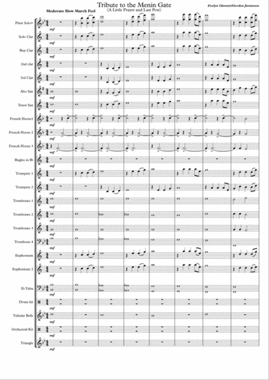 Tribute to the Menin Gate Concert Band scores gallery preview page 1