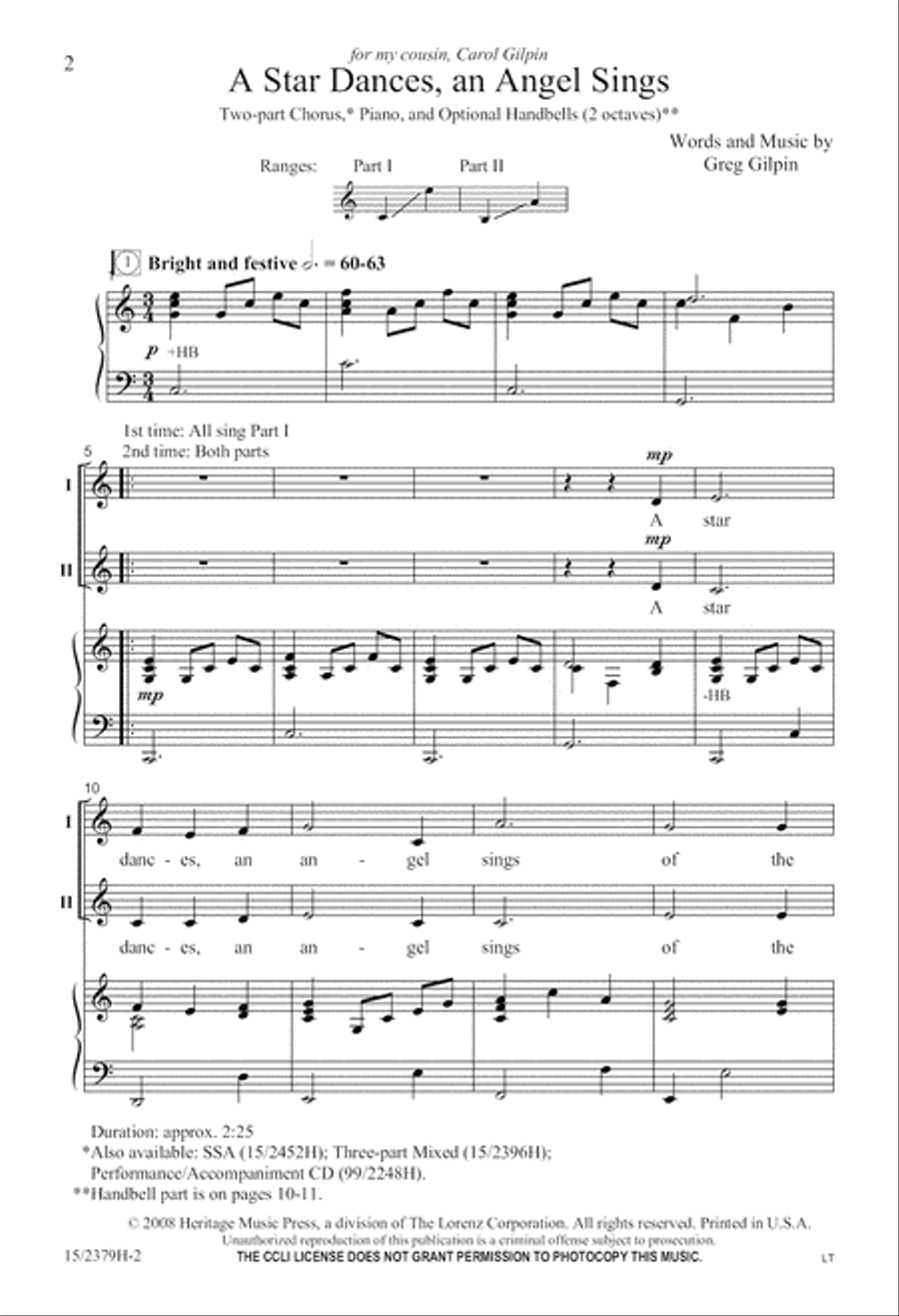 A Star Dances, an Angel Sings 2-Part scores gallery preview page 3