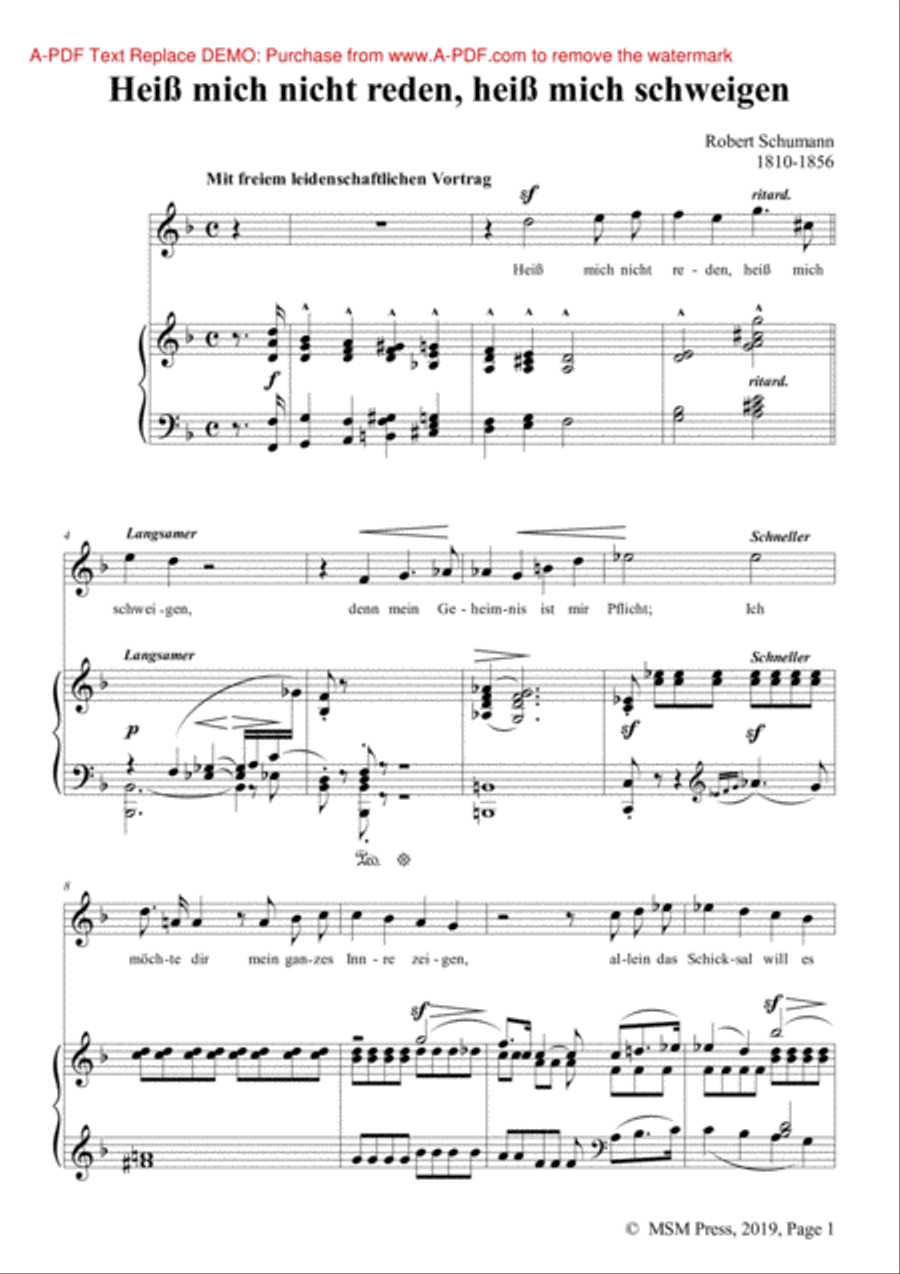 Schumann-Heiß mich nicht reden,heiß mich schweigen,Op.98a No.5 in d minor Voice scores gallery preview page 2